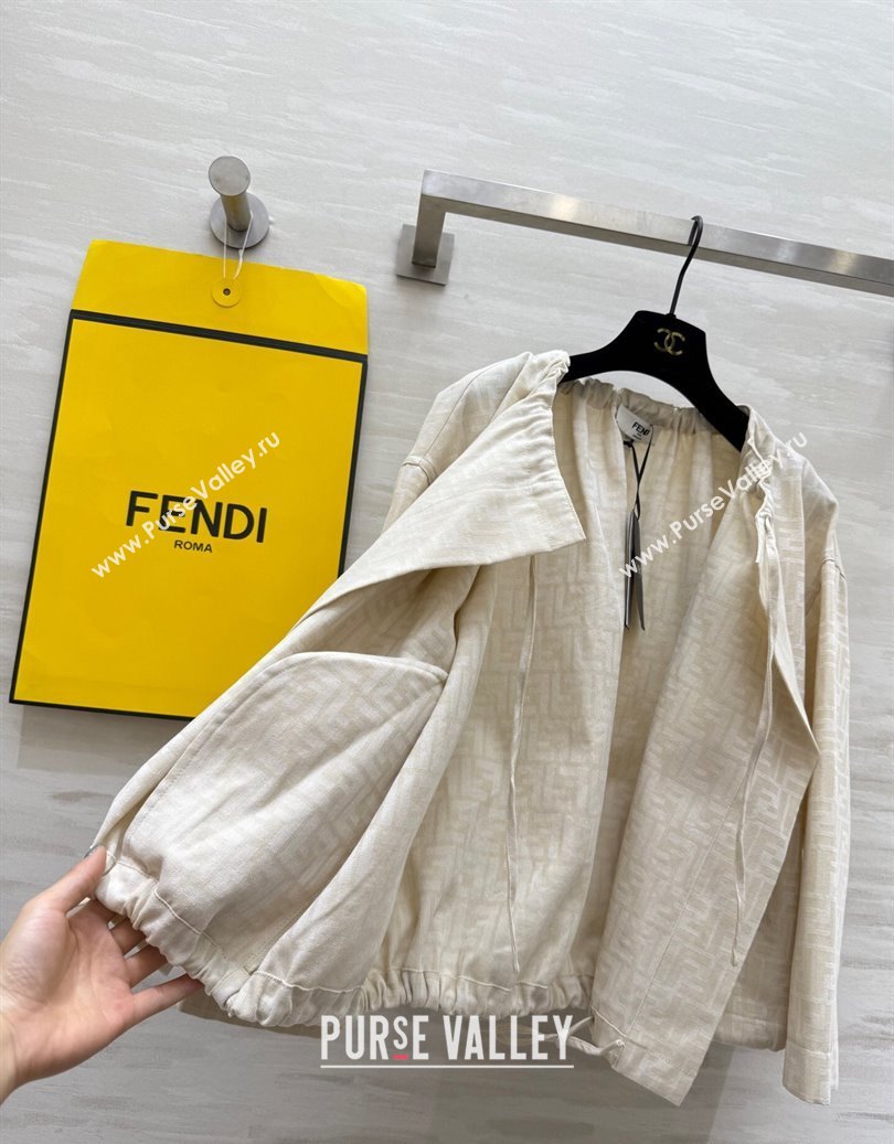 Fendi FF Cape Jacket Beige 2025 FE091902 (QI-250919044)