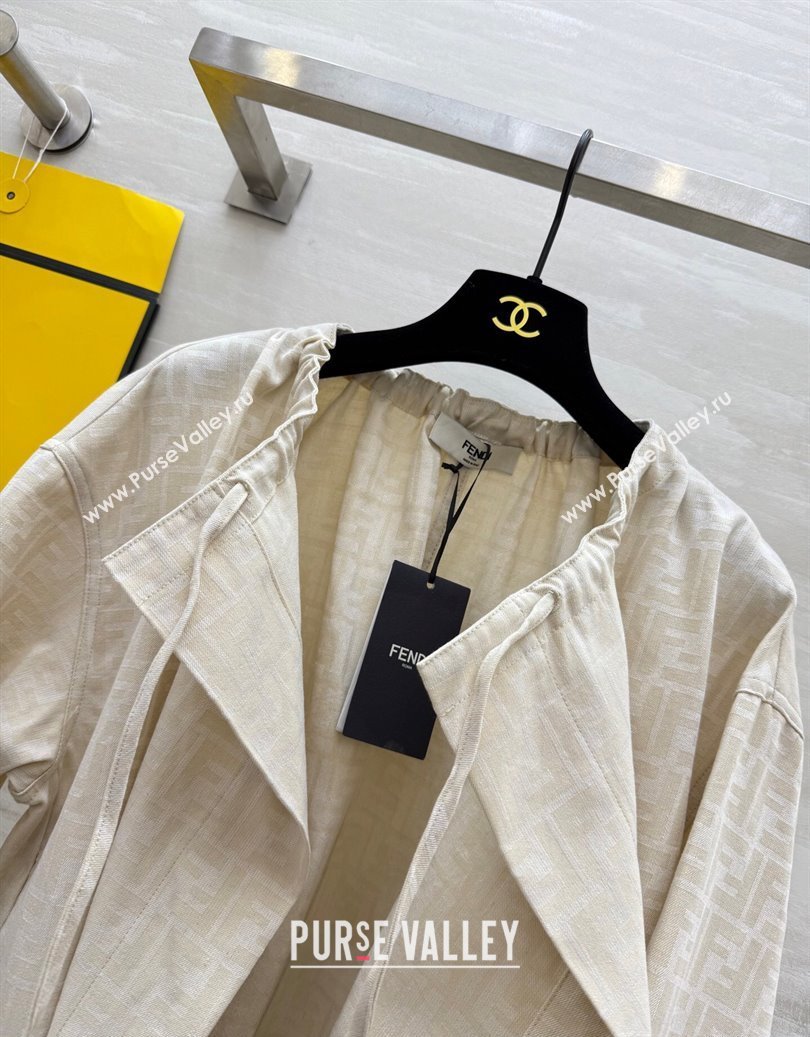 Fendi FF Cape Jacket Beige 2025 FE091902 (QI-250919044)