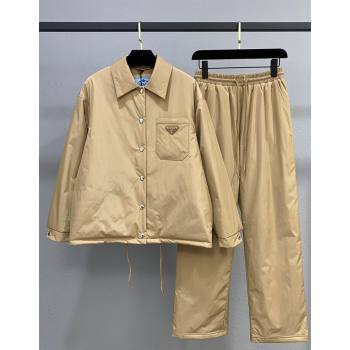Prada Cotton-Padded Jacket and Pants Set Beige 2025 PR091960 (QI-250919060)