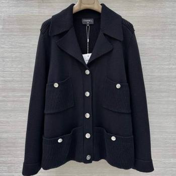 Chanel Wool Knit Jacket Black 2025 CH091961 (QI-250919061)