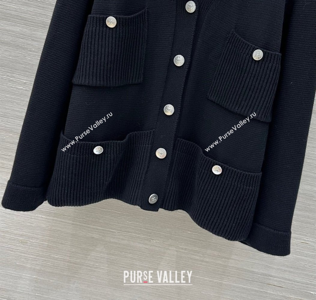 Chanel Wool Knit Jacket Black 2025 CH091961 (QI-250919061)