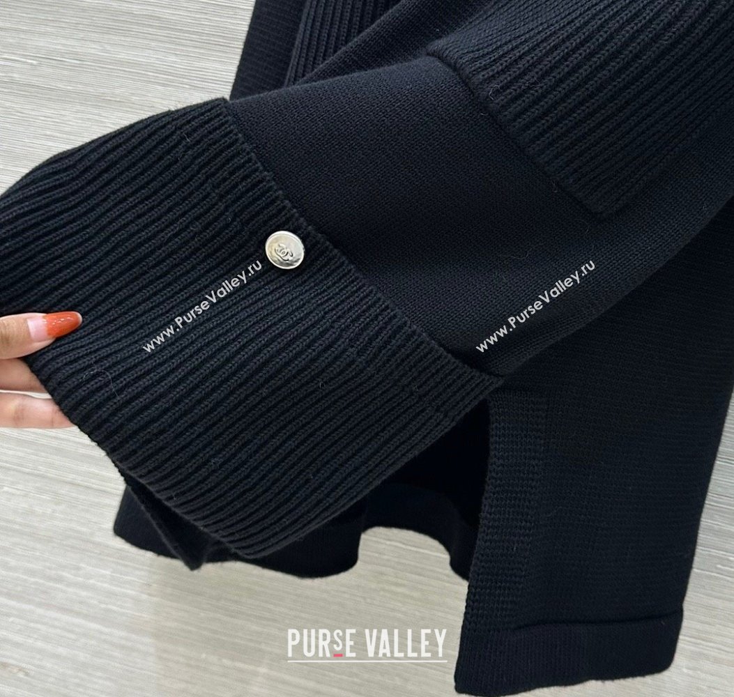 Chanel Wool Knit Jacket Black 2025 CH091961 (QI-250919061)