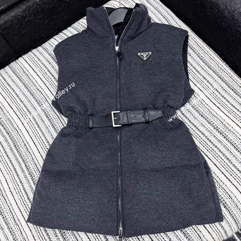 Prada Wool Down Vest Grey 2025 PR091979 (QI-250919079)