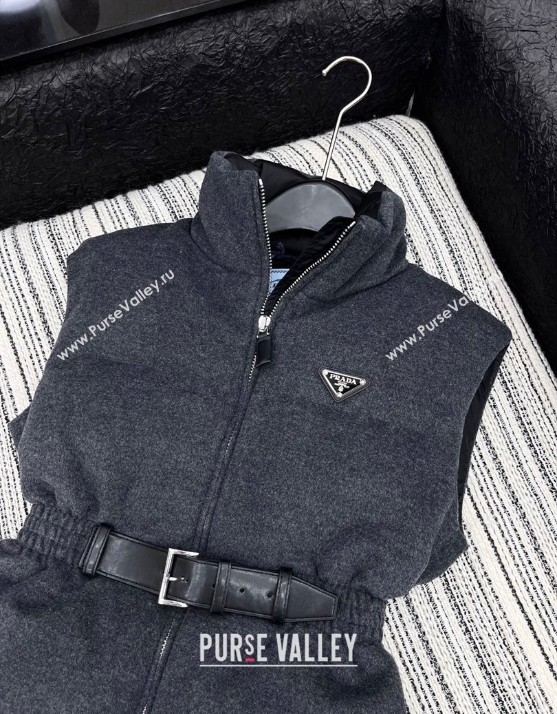 Prada Wool Down Vest Grey 2025 PR091979 (QI-250919079)