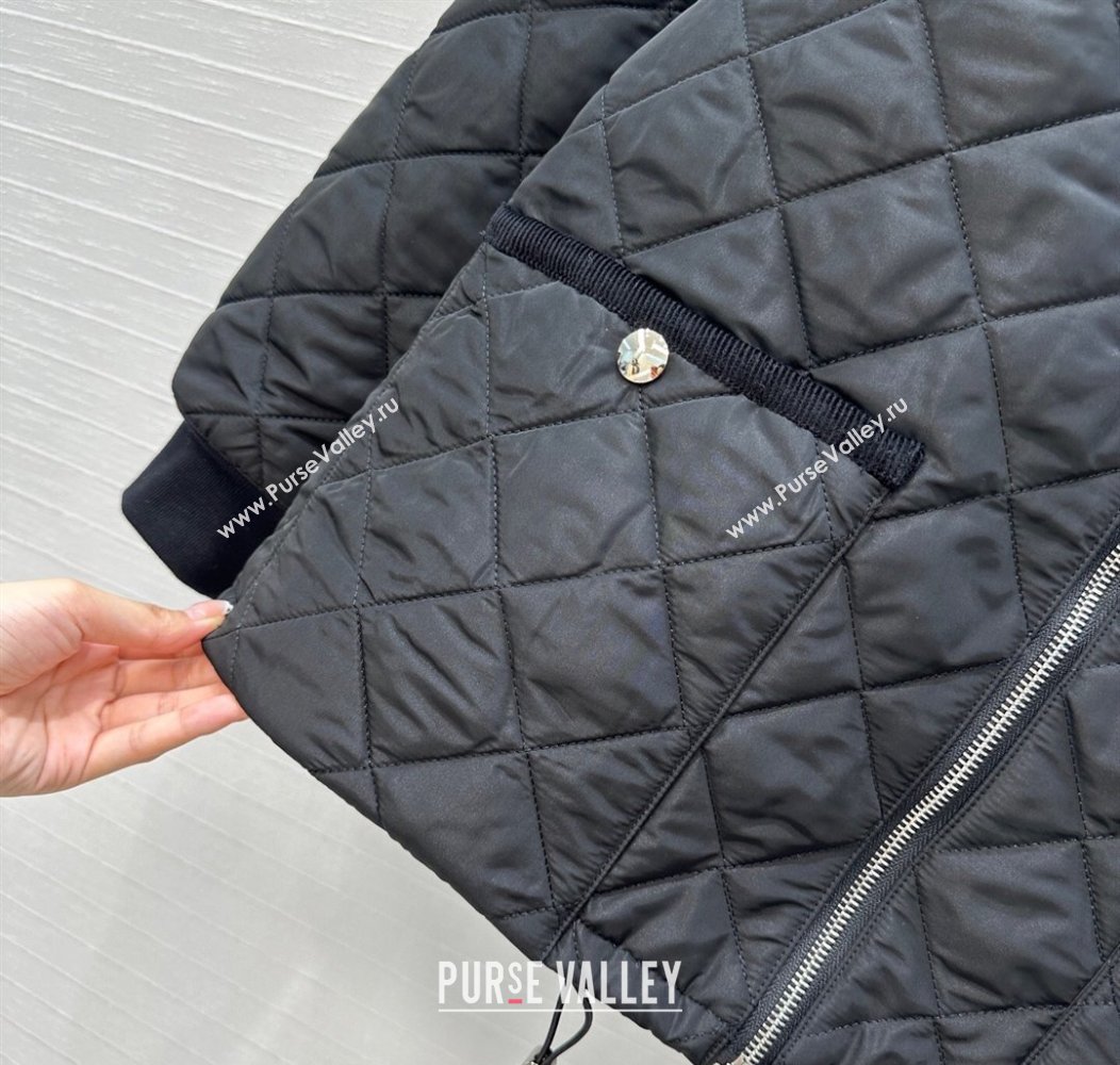 Prada Quilted Nylon and Cotton Padded Jacket Black 2025 PR091882 (QI-250919083)