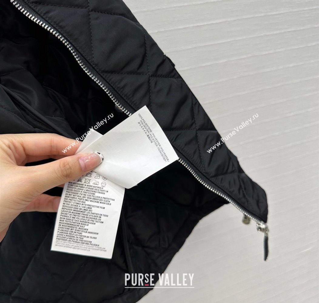 Prada Quilted Nylon and Cotton Padded Jacket Black 2025 PR091882 (QI-250919083)