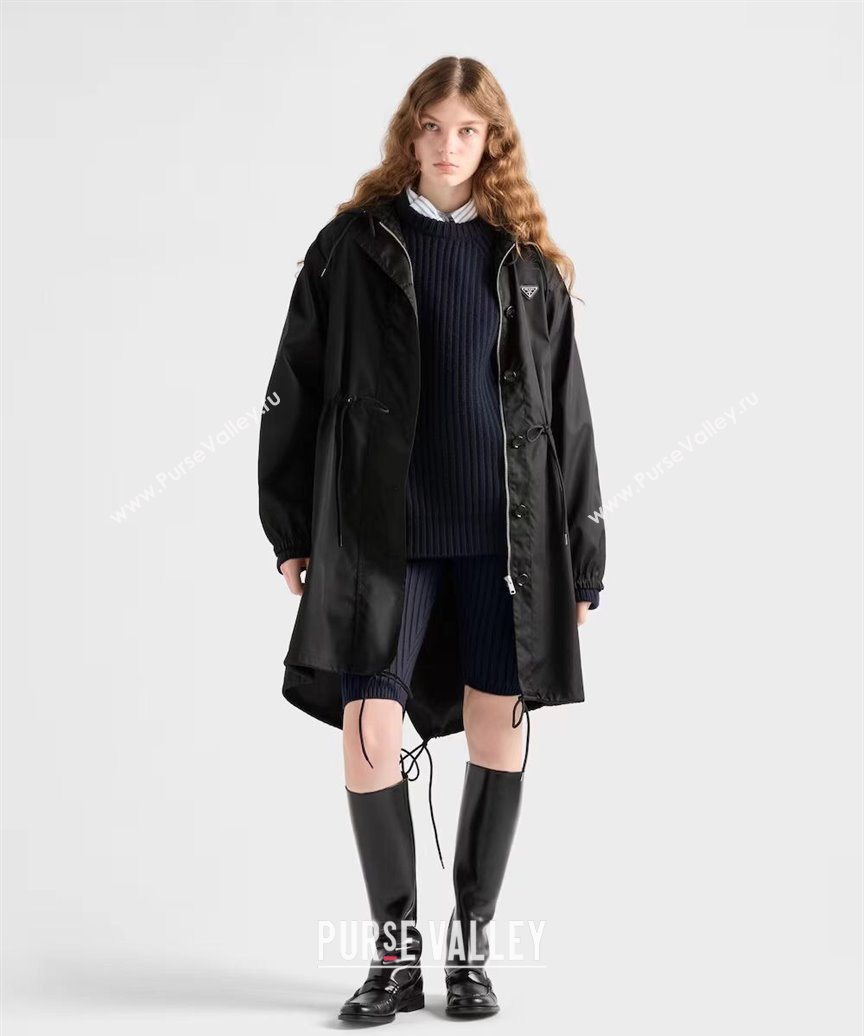 Prada Nylon Coat Black 2025 PR101402 (QI-251014105)