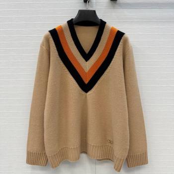 Valentino V Cashmere Sweater Beige 2025 1014 (QI-251014118)