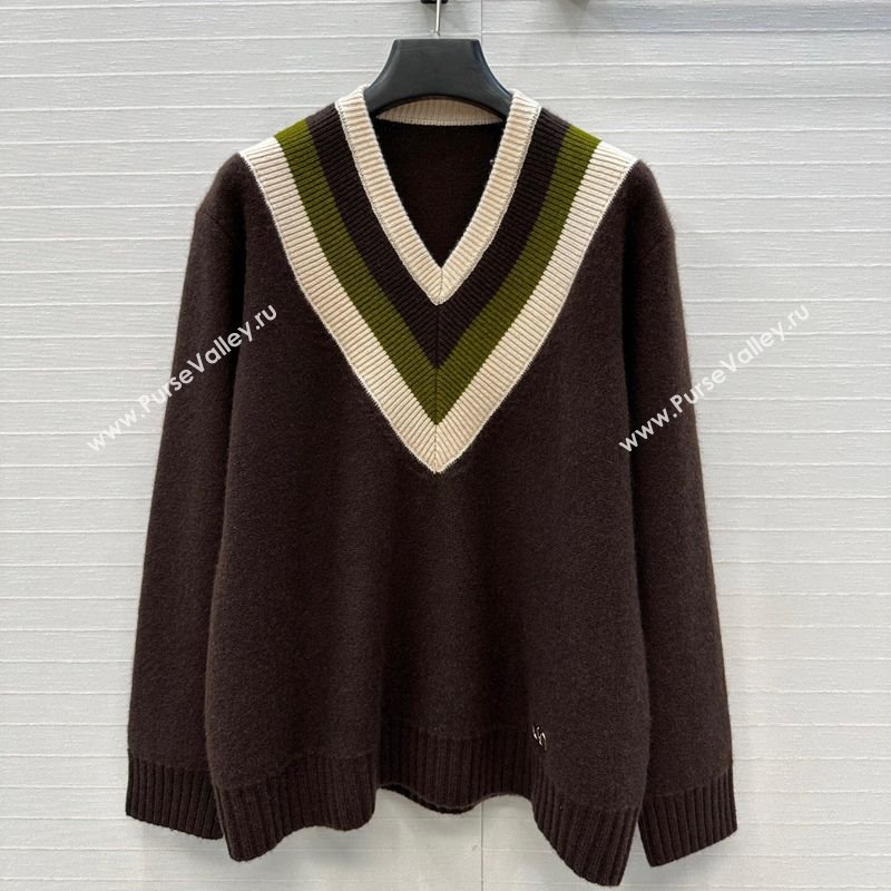 Valentino V Cashmere Sweater Brown 2025 1014 (QI-251014119)
