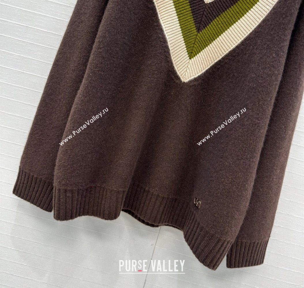 Valentino V Cashmere Sweater Brown 2025 1014 (QI-251014119)