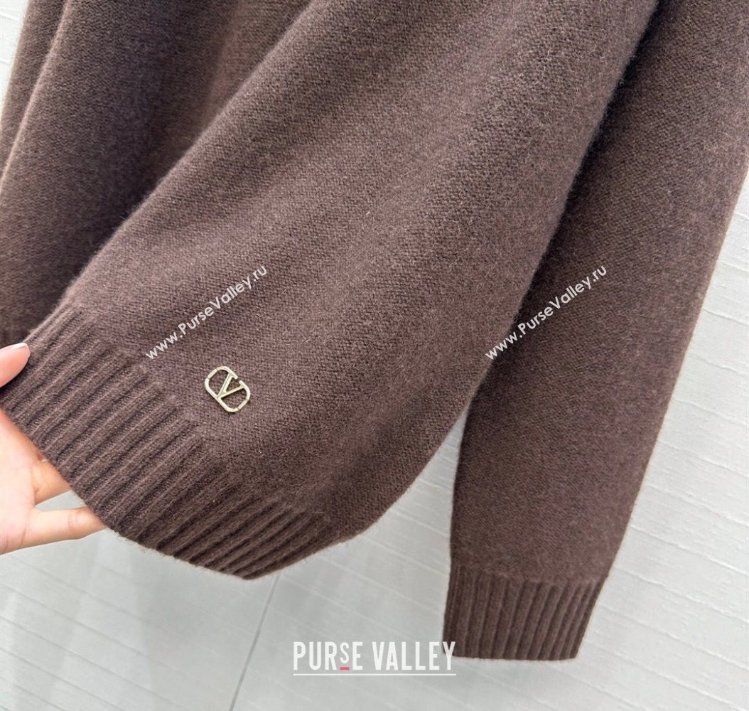 Valentino V Cashmere Sweater Brown 2025 1014 (QI-251014119)