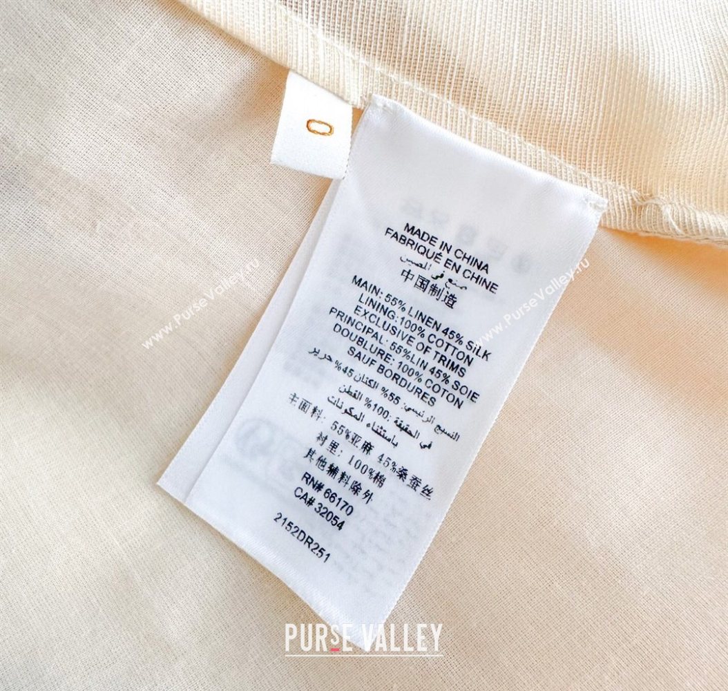 Printed Linen Silk Dress Yellow 3 2025 1014 ( QI-251014125)