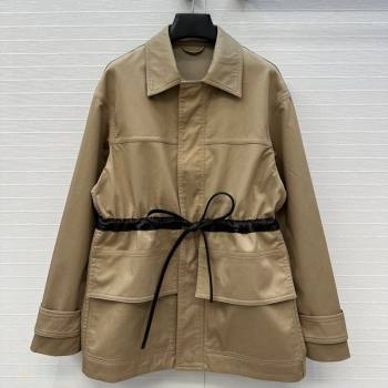 Bottega Veneta Jacket with Leather Belt Khaki 2025 1014 (QI-251014129)