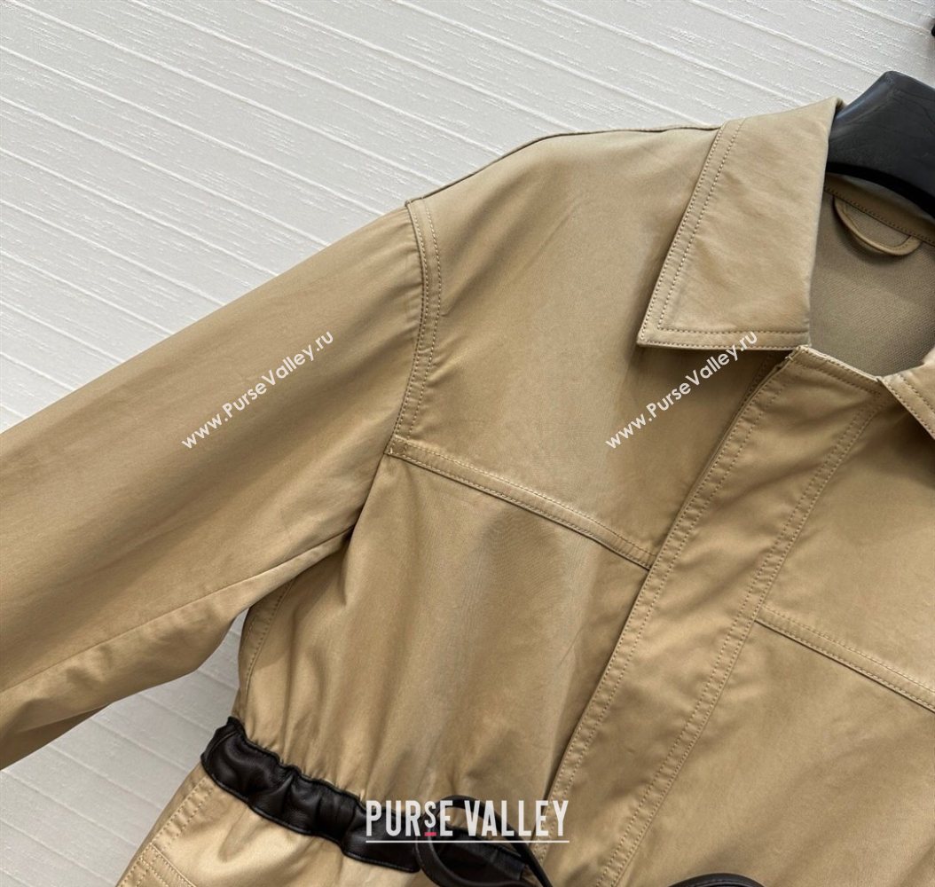 Bottega Veneta Jacket with Leather Belt Khaki 2025 1014 (QI-251014129)