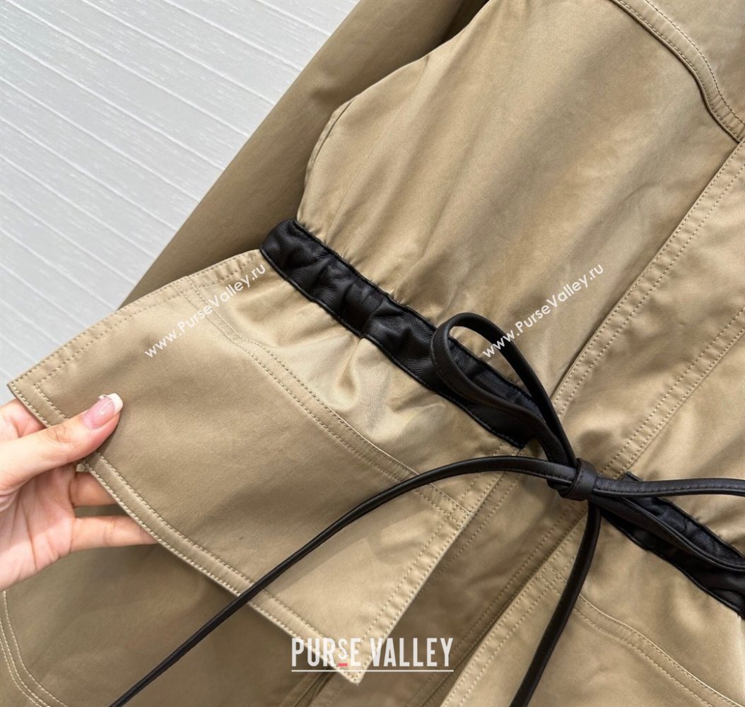 Bottega Veneta Jacket with Leather Belt Khaki 2025 1014 (QI-251014129)