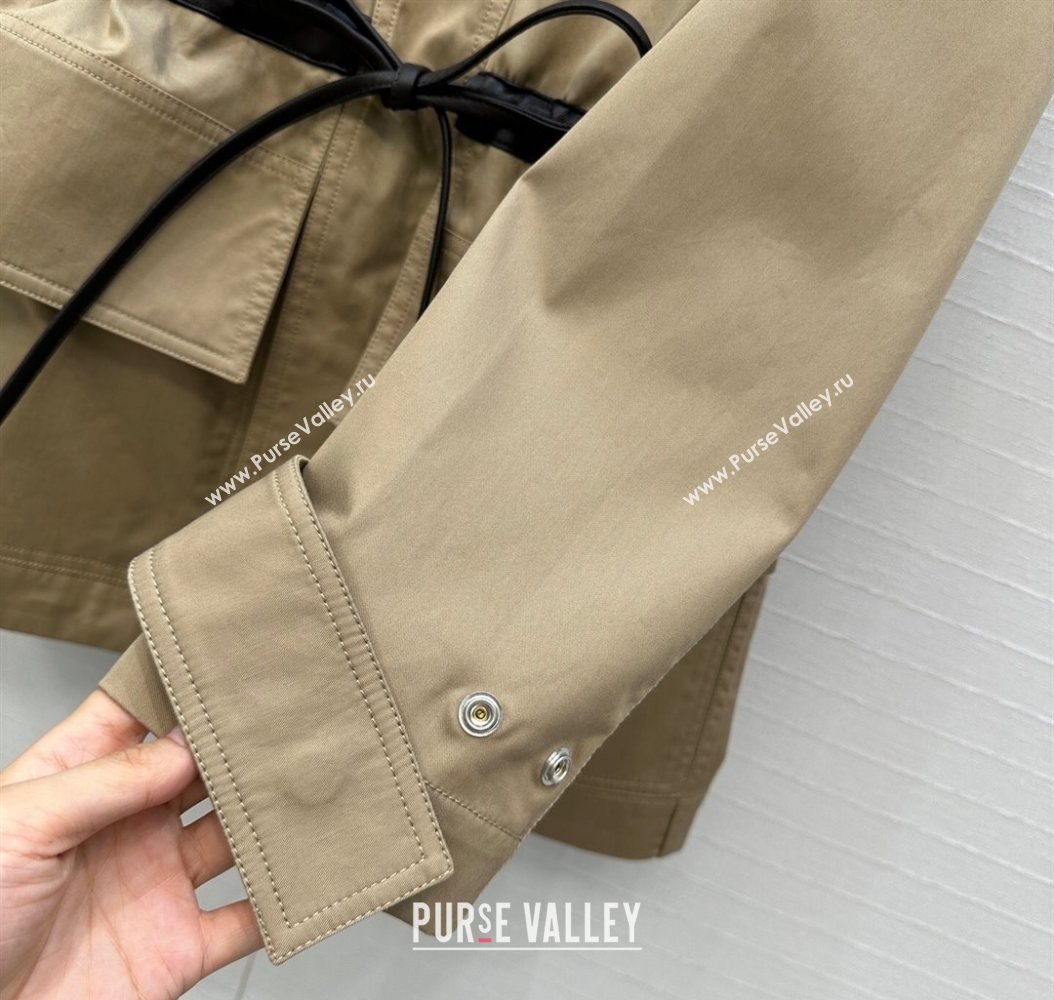 Bottega Veneta Jacket with Leather Belt Khaki 2025 1014 (QI-251014129)