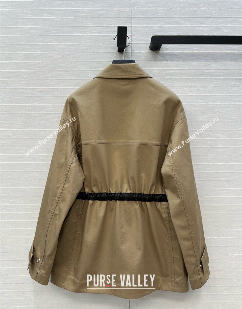 Bottega Veneta Jacket with Leather Belt Khaki 2025 1014 (QI-251014129)