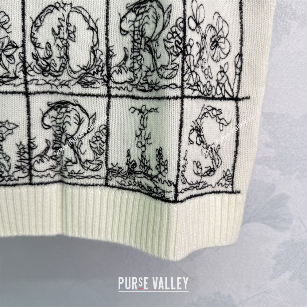 Dior Wool Silk Check Vest White/Black 2025 DR101402 (QI-251014107)