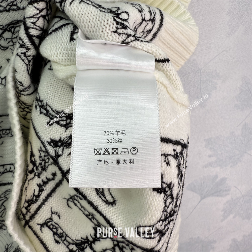 Dior Wool Silk Check Vest White/Black 2025 DR101402 (QI-251014107)