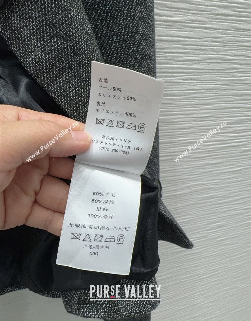 Dior Wool Blend Jacket with Bow Grey 2025 DR101403 (QI-251014111)