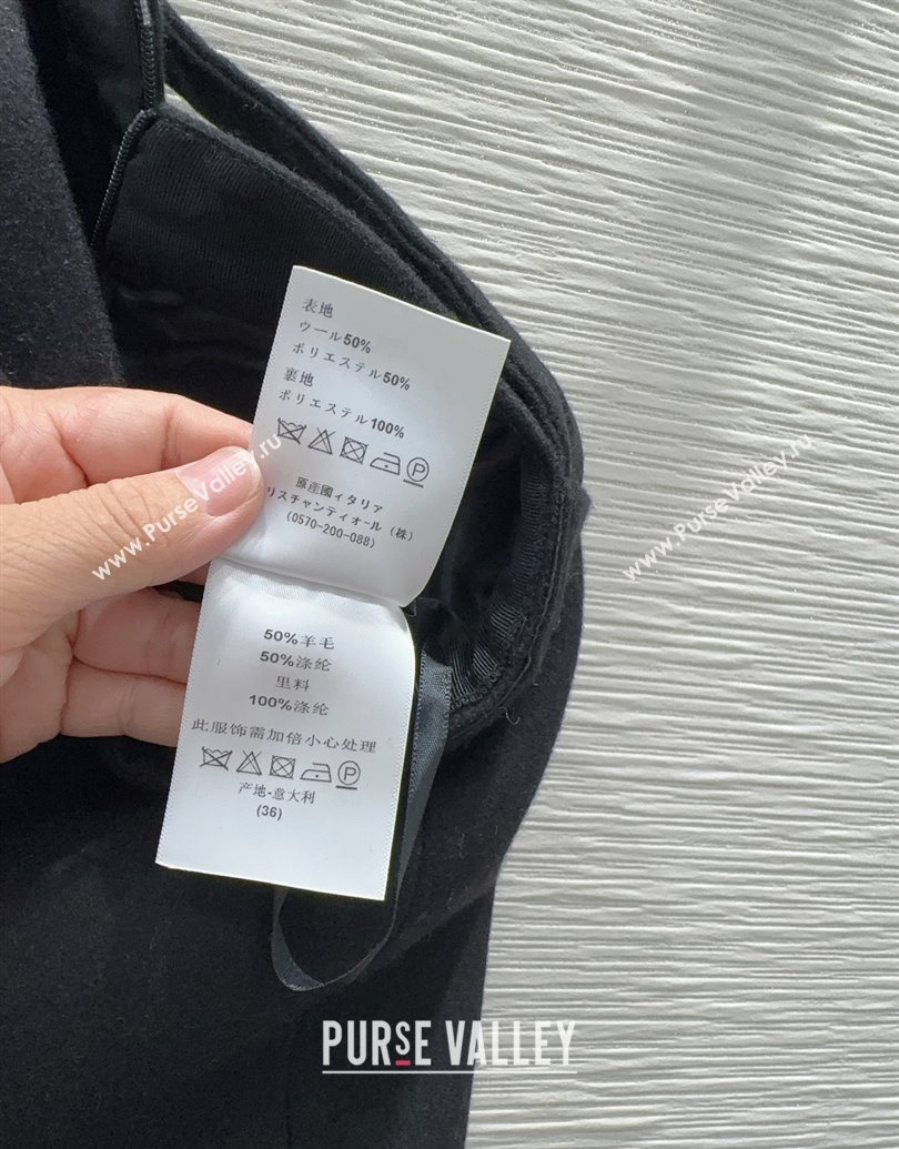 Dior Wool Blend Skirt Fringes Black 2025 DR101403 (QI-251014110)