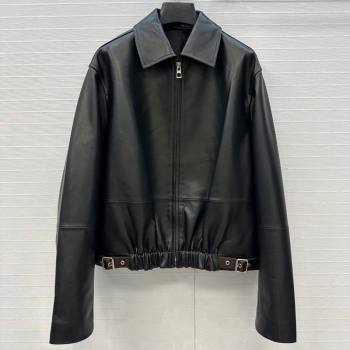 Loewe Belted Sheepskin Leather Jacket Black 2025 LW101502 (QI-251015021)