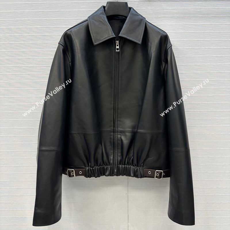 Loewe Belted Sheepskin Leather Jacket Black 2025 LW101502 (QI-251015021)