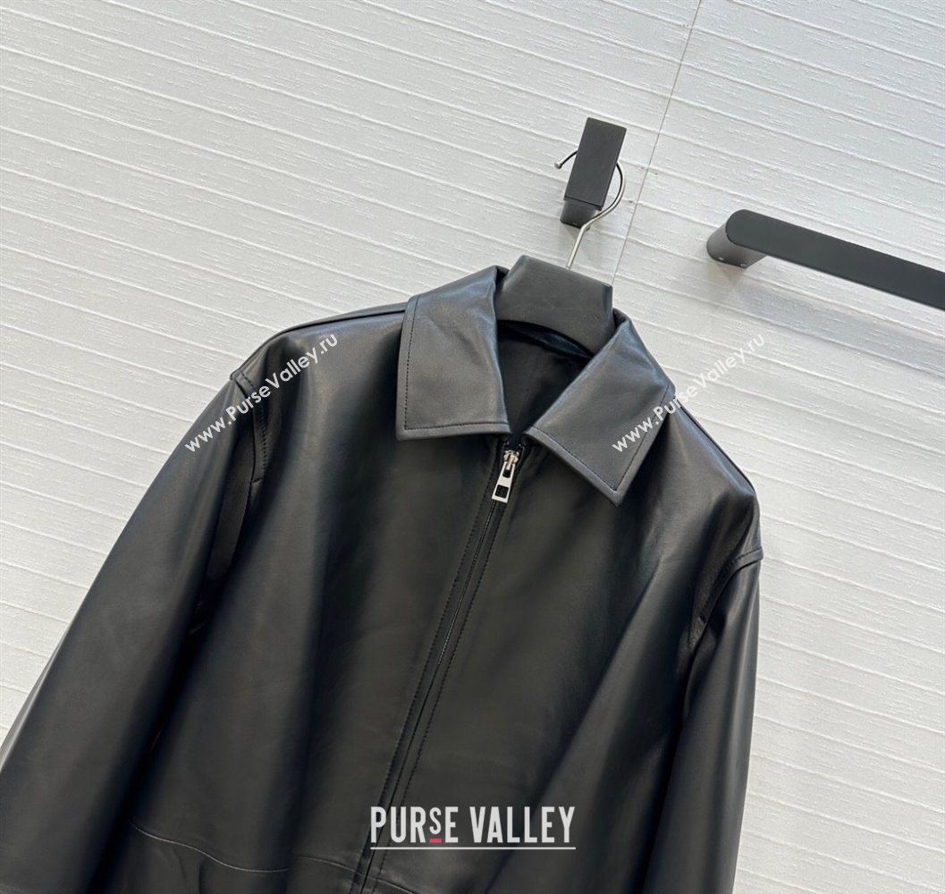 Loewe Belted Sheepskin Leather Jacket Black 2025 LW101502 (QI-251015021)