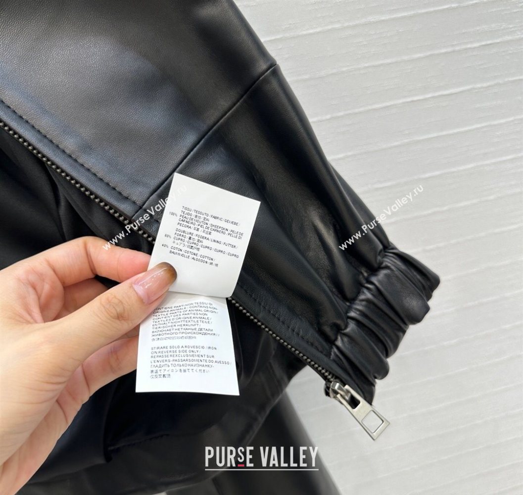 Loewe Belted Sheepskin Leather Jacket Black 2025 LW101502 (QI-251015021)