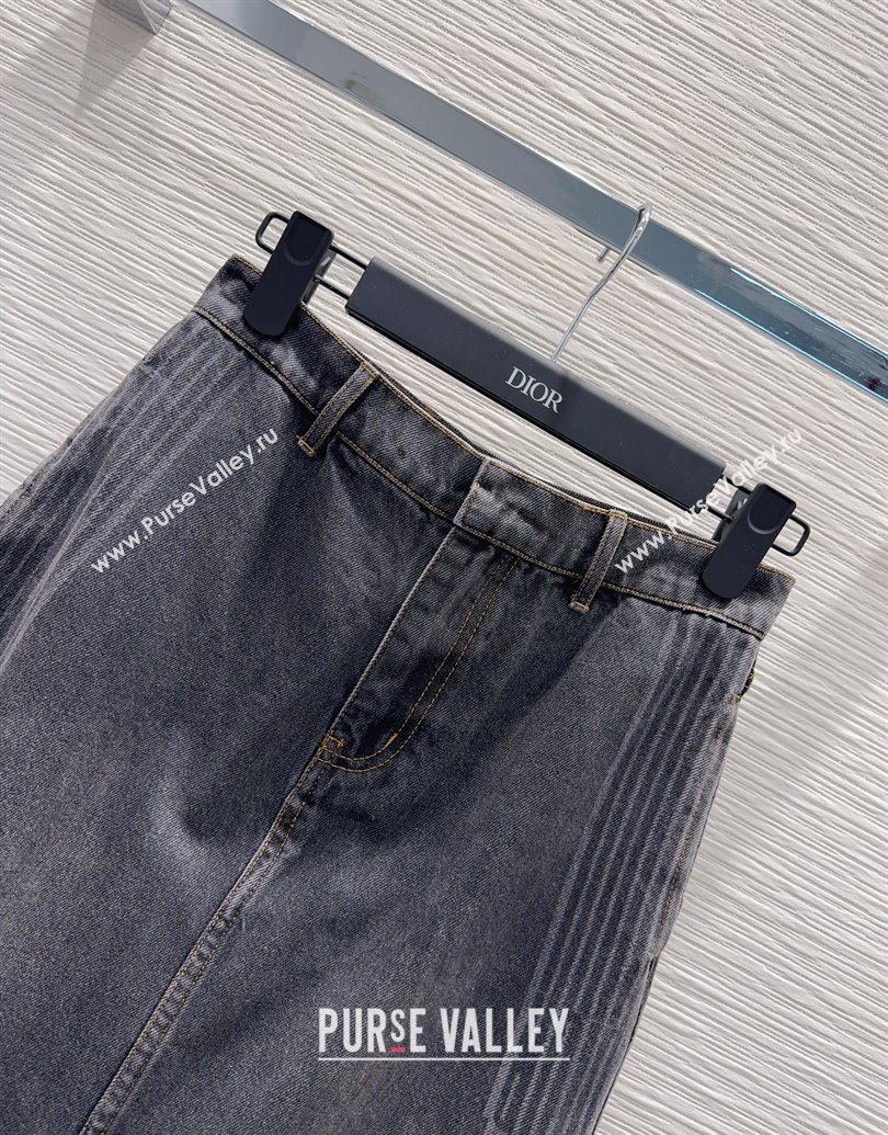 Dior Cotton Denim Skirt Black 2025 DR101502 (QI-251015015)