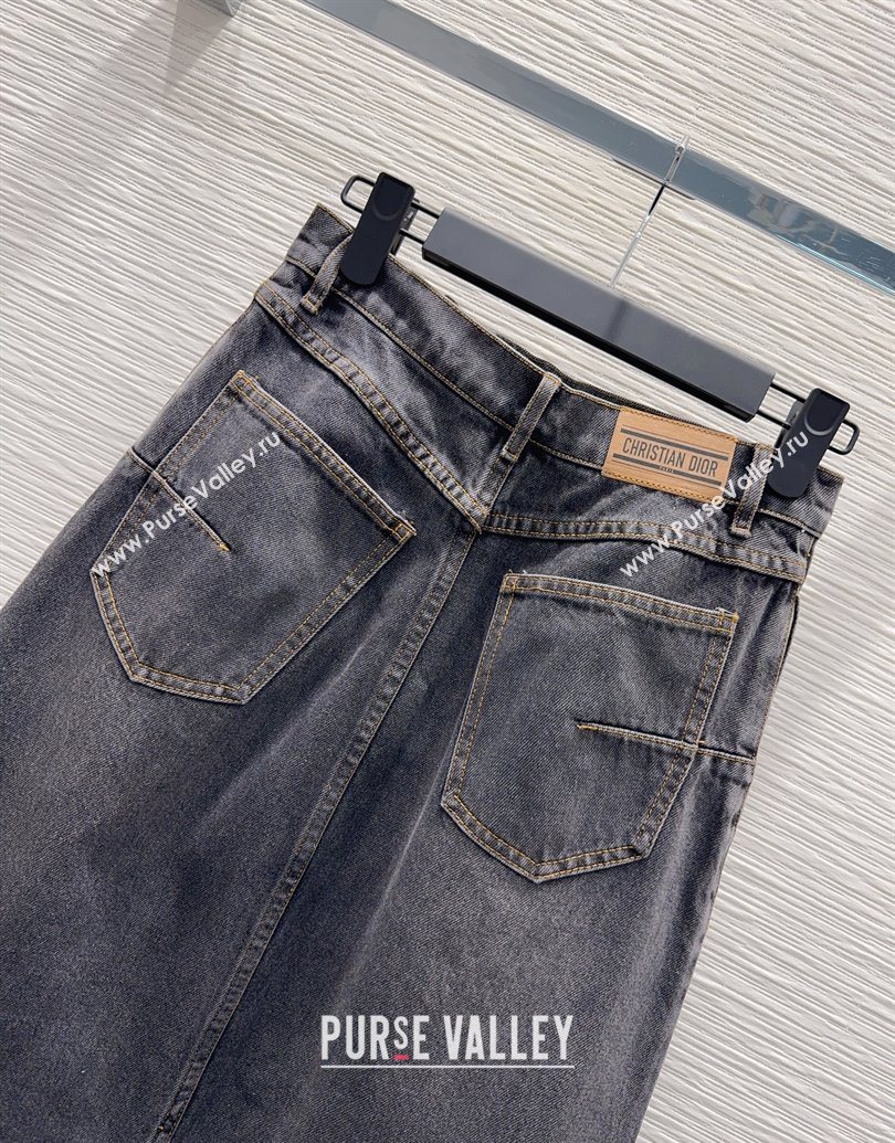 Dior Cotton Denim Skirt Black 2025 DR101502 (QI-251015015)
