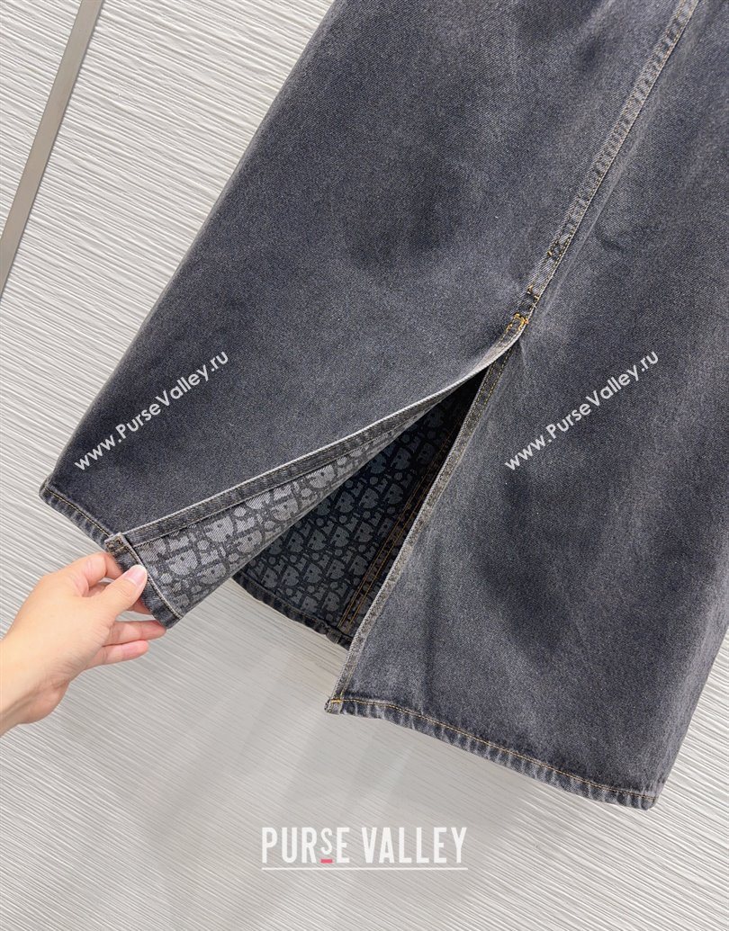Dior Cotton Denim Skirt Black 2025 DR101502 (QI-251015015)