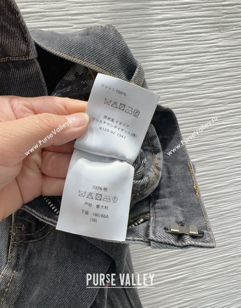 Dior Cotton Denim Skirt Black 2025 DR101502 (QI-251015015)