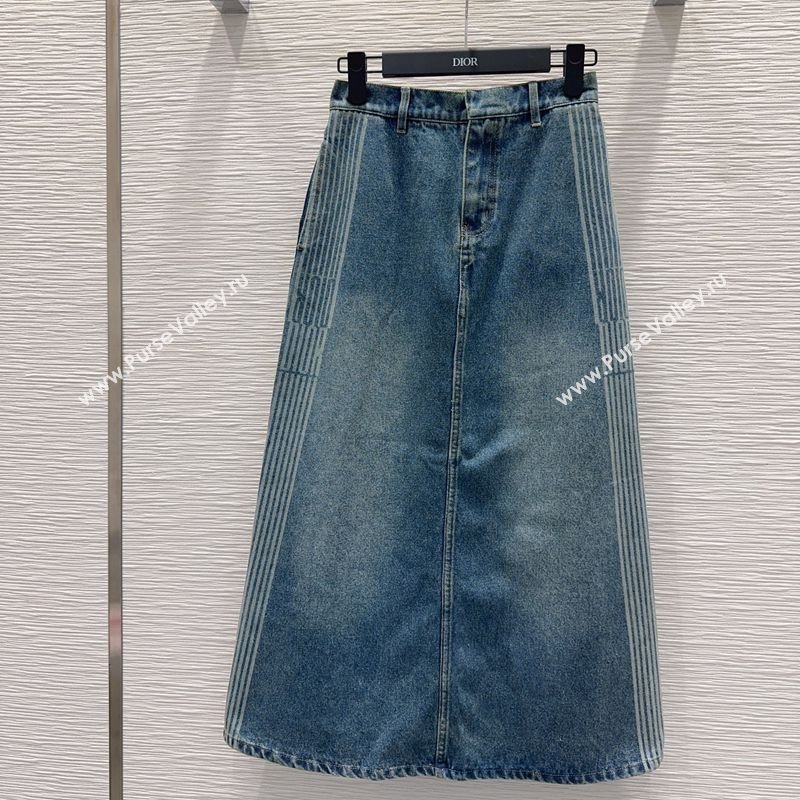 Dior Cotton Denim Skirt Blue 2025 DR101502 (QI-251015014)