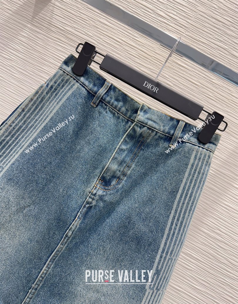 Dior Cotton Denim Skirt Blue 2025 DR101502 (QI-251015014)