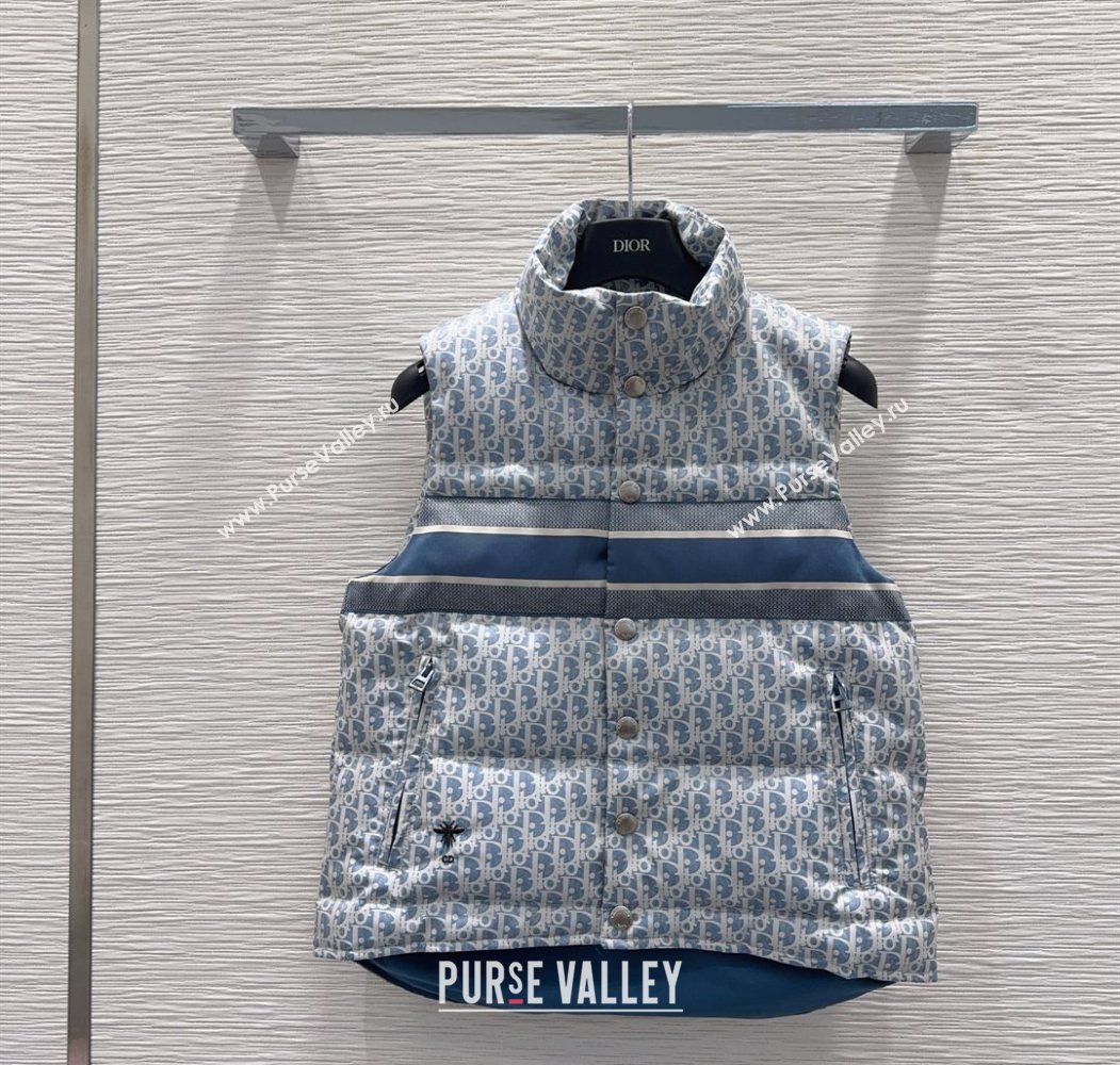 Dior Oblique Down Vest Blue 2025 DR101503 (QI-251015016)