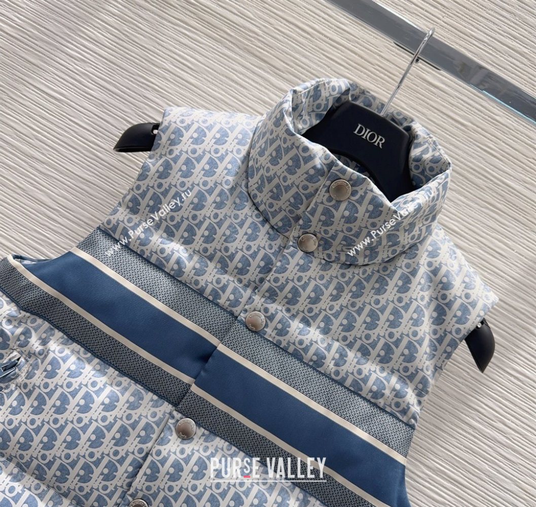 Dior Oblique Down Vest Blue 2025 DR101503 (QI-251015016)