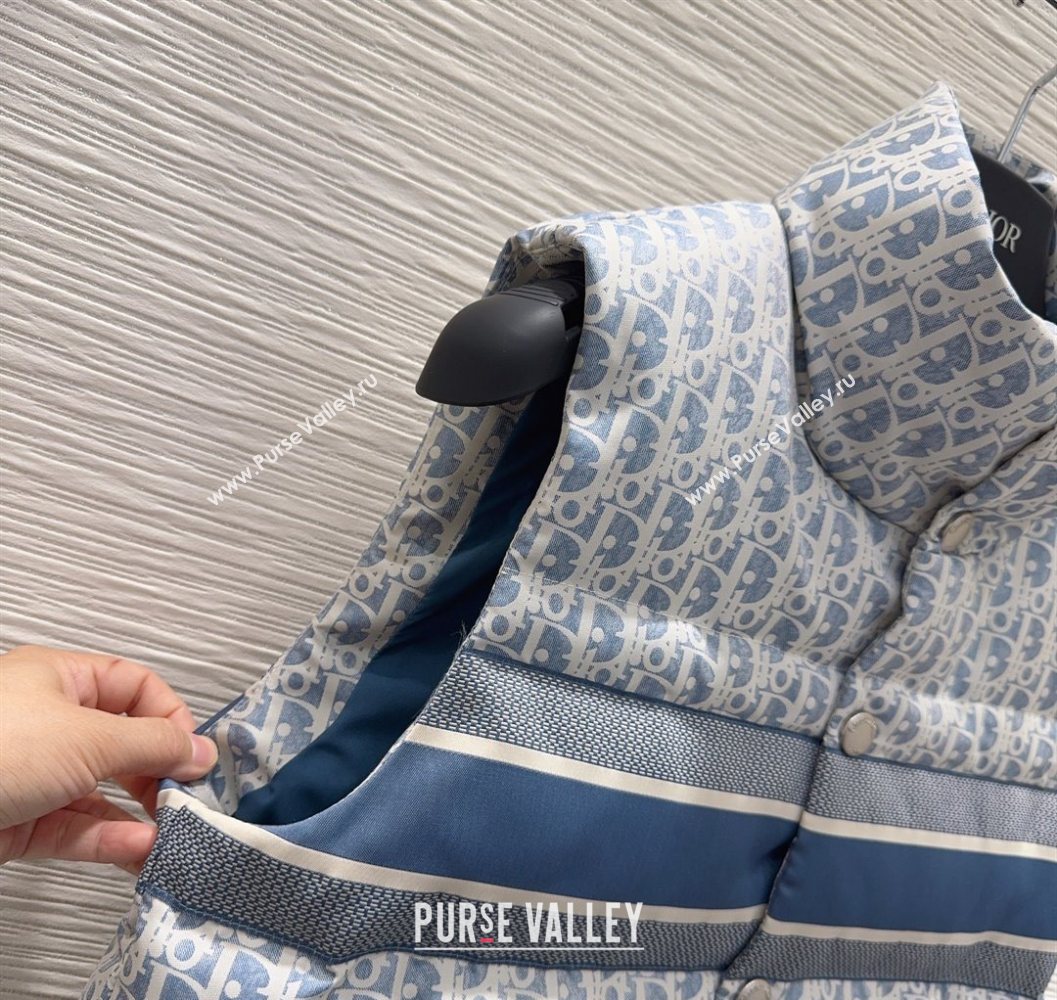 Dior Oblique Down Vest Blue 2025 DR101503 (QI-251015016)