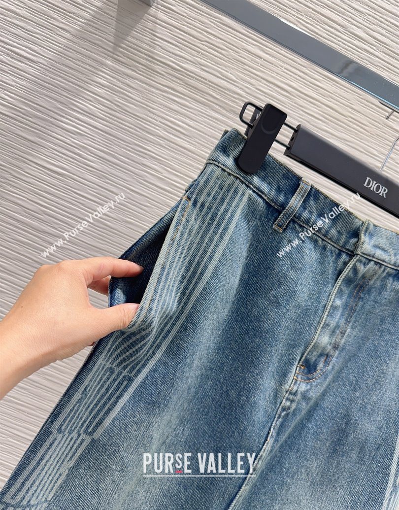 Dior Cotton Denim Skirt Blue 2025 DR101502 (QI-251015014)