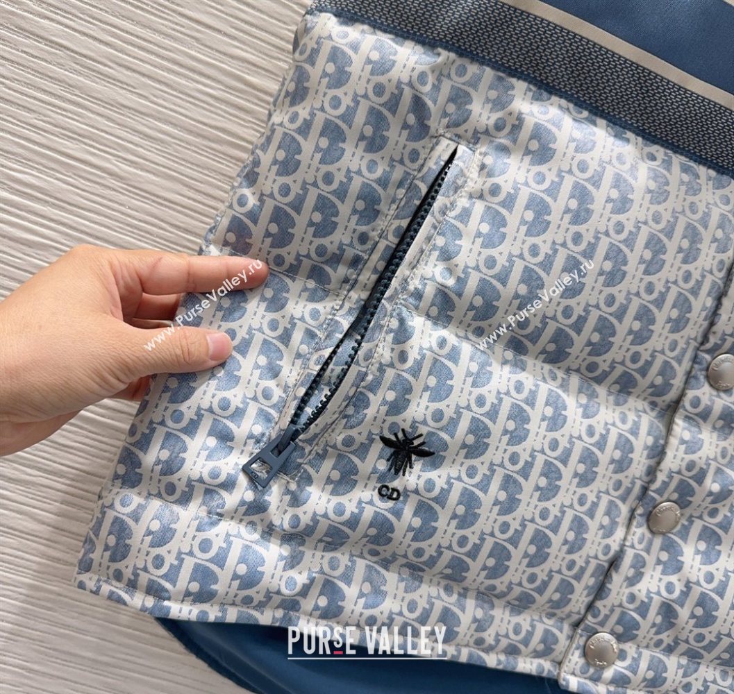 Dior Oblique Down Vest Blue 2025 DR101503 (QI-251015016)