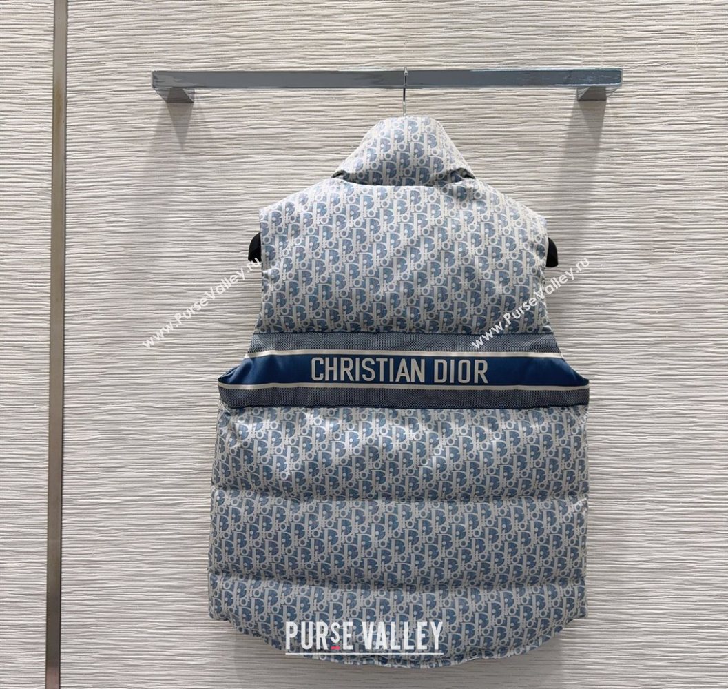 Dior Oblique Down Vest Blue 2025 DR101503 (QI-251015016)