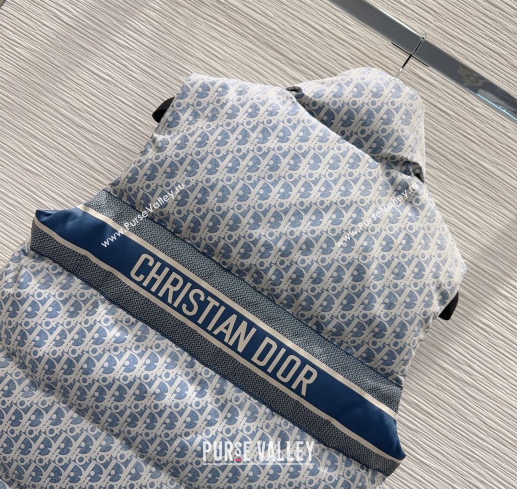 Dior Oblique Down Vest Blue 2025 DR101503 (QI-251015016)