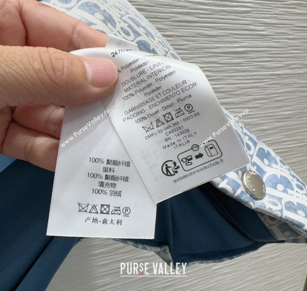 Dior Oblique Down Vest Blue 2025 DR101503 (QI-251015016)