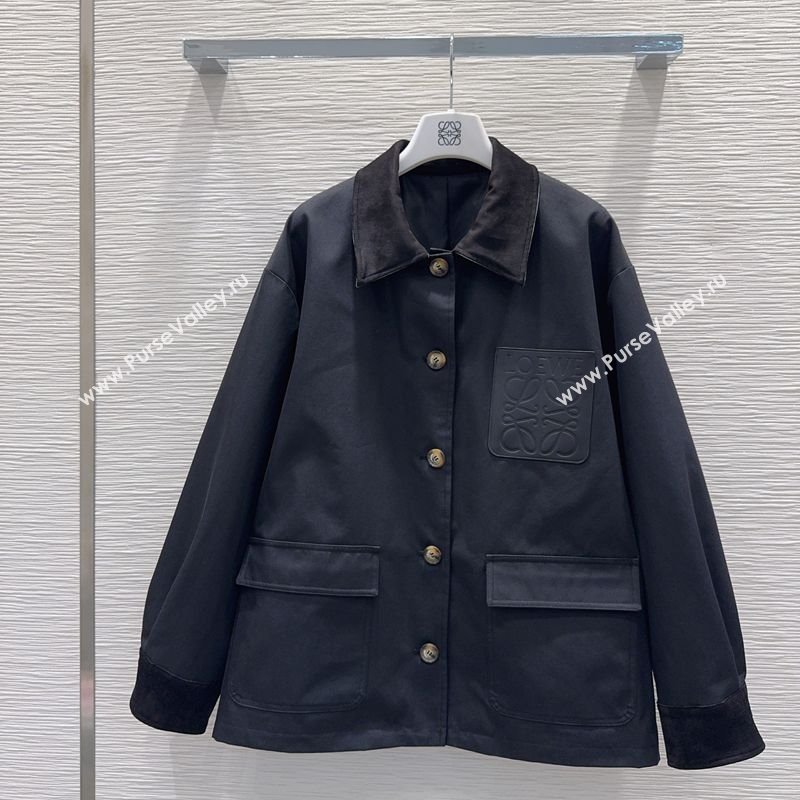 Loewe Cotton Jacket Black 2025 LW101501 (QI-251015019)