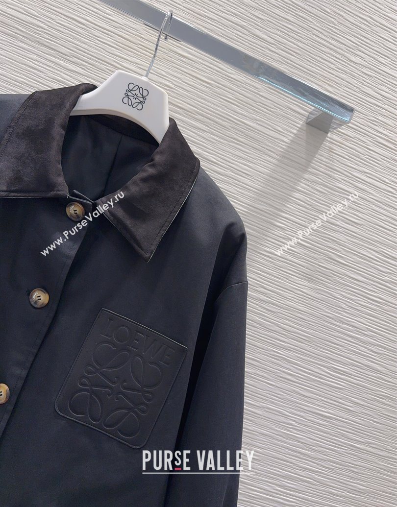 Loewe Cotton Jacket Black 2025 LW101501 (QI-251015019)
