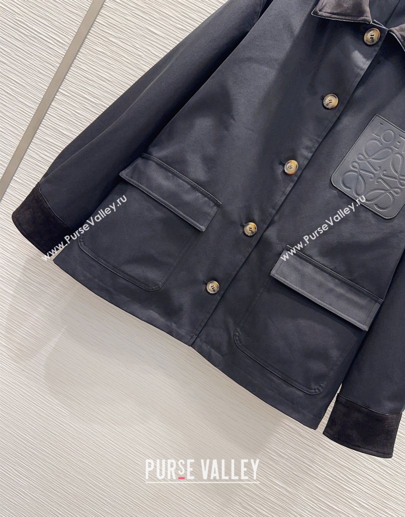 Loewe Cotton Jacket Black 2025 LW101501 (QI-251015019)