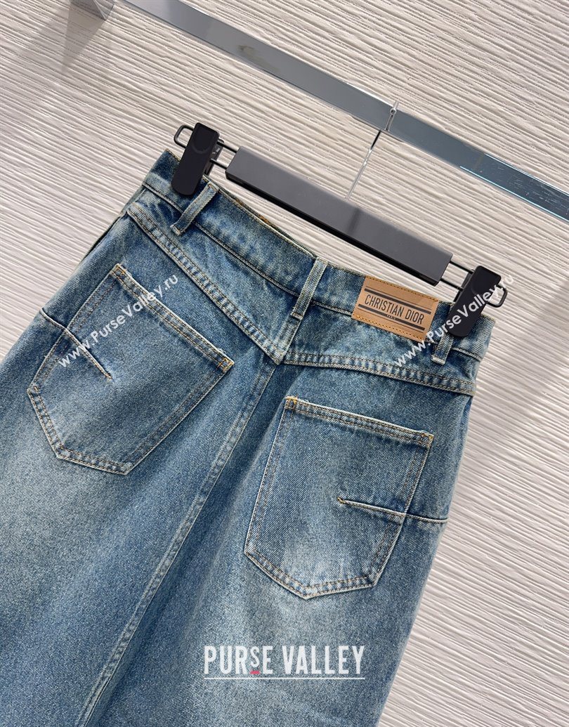 Dior Cotton Denim Skirt Blue 2025 DR101502 (QI-251015014)