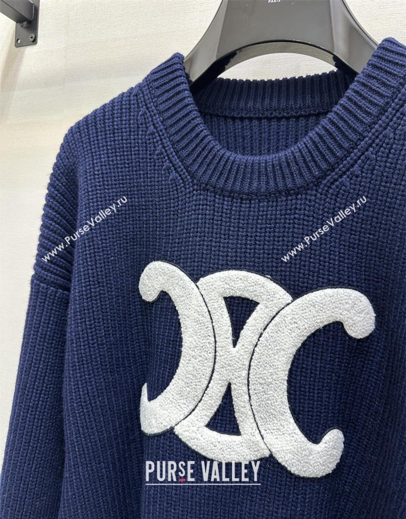 Celine Wool Sweater Blue 2025 CE101501 (QI-251015008)