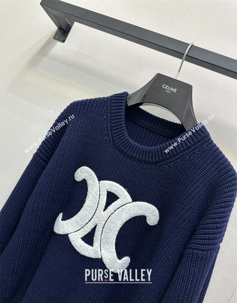 Celine Wool Sweater Blue 2025 CE101501 (QI-251015008)