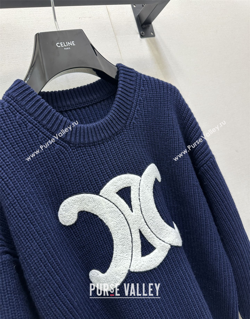 Celine Wool Sweater Blue 2025 CE101501 (QI-251015008)